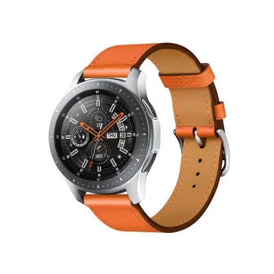Združljiv nadomestni pas za uro iz PU usnja za Huawei/Samsung - 20/22 mm Orange 22 mm