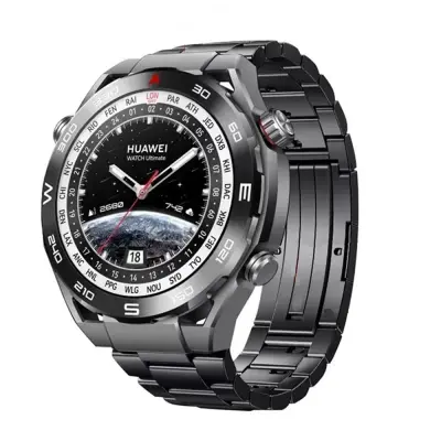 22 mm konveksni pašček iz titana s tremi členki - črn za Huawei GT4 3Pro/GT2