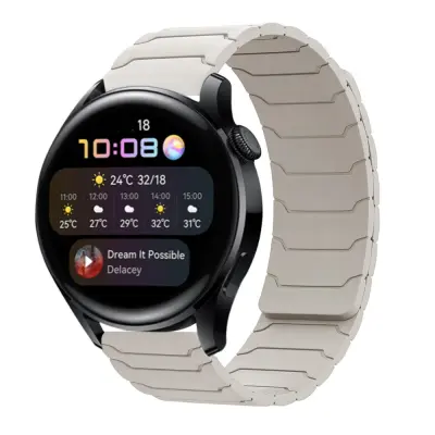 Združljiv s Samsung Watch 5/6/7, Huawei GT3/4/5, Amazfit - 20/22mm silikonski magnetni pašček za uro White 20 mm