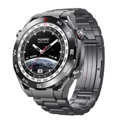 22 mm konveksna glava, tričlenski titanov pašček za uro - siv