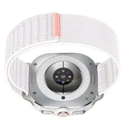 Pleteni najlonski pašček za uro Samsung Galaxy Watch Ultra - roza bela