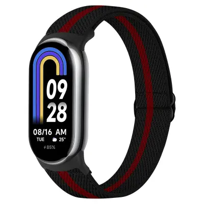 Elastičen najlonski pašček za uro za Xiaomi 8/9 (14 mm) red+black