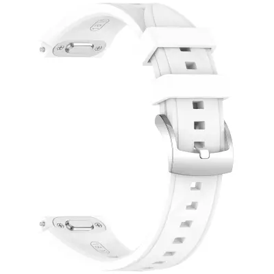 Združljiv s Huawei: Silikonski pašček za uro z ledeno teksturo (jeklena zaponka) White