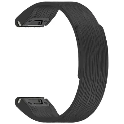 Združljiv 20/22/26 mm magnetni silikonski pašček za uro Garmin Multi-Models Black 22 mm