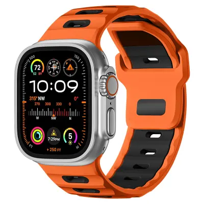 Eleganten silikonski pašček za Apple Watch 42/44/45/46/49mm Orange