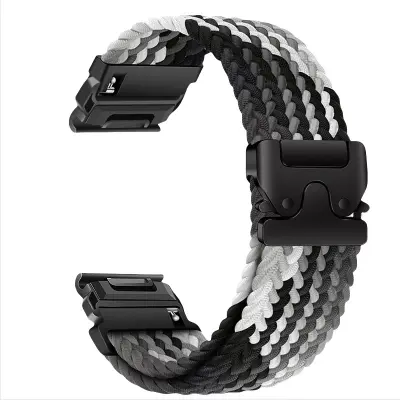 Združljiv z Garmin Fenix 8/7X Pro/955/965 elastičen najlonski pleten pašček MultiColor 22 mm