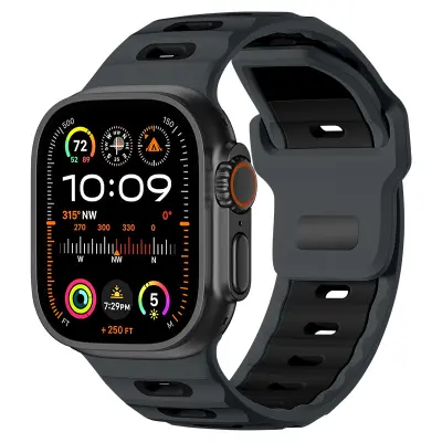 Eleganten silikonski pašček za Apple Watch 42/44/45/46/49mm Black
