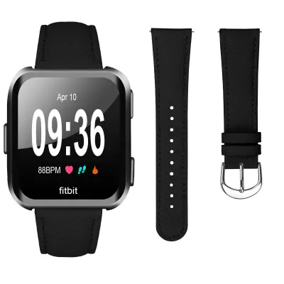 Kompatibilen Usnjen Pas z Litchi Vzorec za Fitbit Versa2/Versa Lite Black