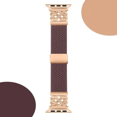 Eleganten pleten najlonski magnetni pašček za Apple Watch S9 Purple S