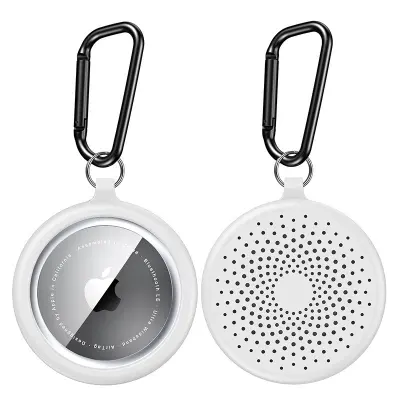 2-Pack TPU Zaščitno Ohišje Združljivo z Apple AirTag z obeskom za ključe White