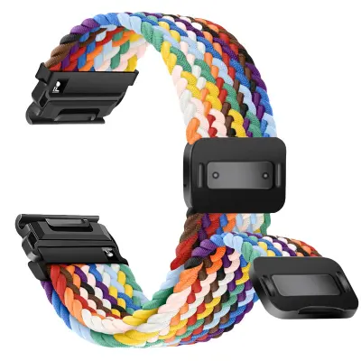 Združljiv z Garmin Fenix Series Quick Release Magnetic Sponka Elastičen Najlon Pleten Pas Multicolor2 20 mm