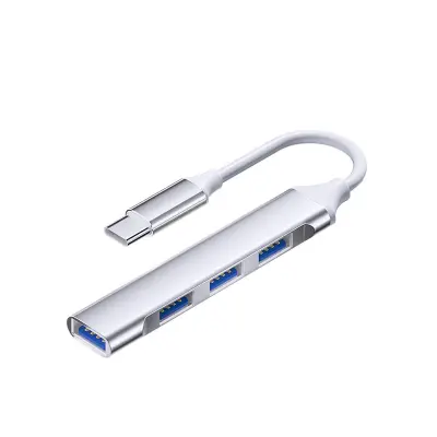 Type-C štiri-vratni pametni razširitveni adapter z USB 2.0 x4 priključki Silver