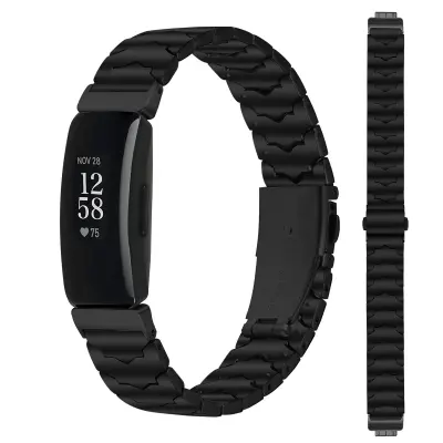 Združljiv Batman nerjaveče jeklo pašček za Fitbit Inspire 1/HR/Inspire 2 - Črn