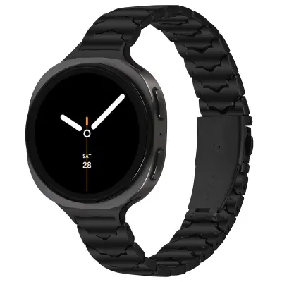 Združljivo s Samsung Galaxy Watch 8/8 Classic - Črn pašček iz nerjavečega jekla v stilu Batmana