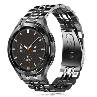 Premium Črn Pašček iz Nerjavečega Jekla za Uro Samsung