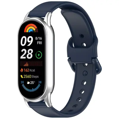 Združljivo z Xiaomi Band 8/9 Silikonski pašček z enojno zaponko Blue