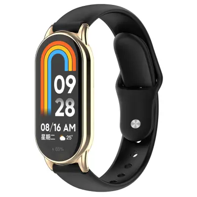 Združljivo z Xiaomi Silikonski pašček za Mi Band 8/9 (Pašček + Konektor) Black