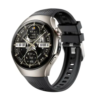 Združljiv s Huawei WATCH5 46MM silikonski pašček: športni in eleganten Black