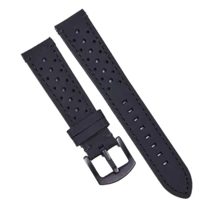 Vintage Usnje Crazy Horse Univerzalni Pas za Pametne Ure - Hitra Sprostitev Black 22 mm