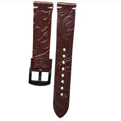 Reliefni usnjeni pašček, združljiv s Huawei GT2/3 Pro - eleganten nadomestni pašček DarkBrown