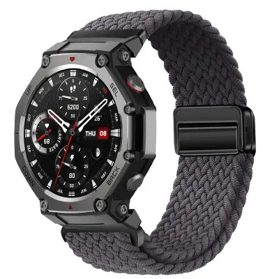 Elastičen pleten magnetni pašček, združljiv z Amazfit T-Rex 2 Grey