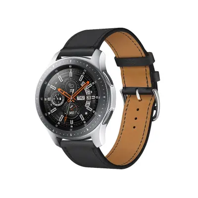 Združljiv nadomestni pas za uro iz PU usnja za Huawei/Samsung - 20/22 mm Black 22 mm