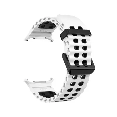 Silikonski športni pašček, združljiv s Samsung Watch Ultra - Ocean Band Style White+Black