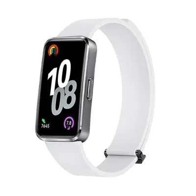 Združljiv Huawei Band 10: Magnetni silikonski pašček za Huawei Band 8/9/10 White