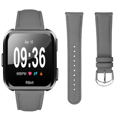 Kompatibilen Usnjen Pas z Litchi Vzorec za Fitbit Versa2/Versa Lite Grey