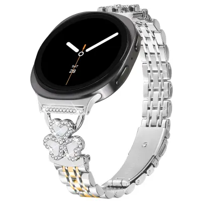 Združljiv s Samsung Watch 8/8 Classic srčni deteljica jeklen pašček