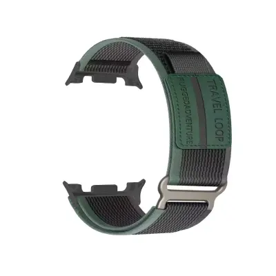 Združljiv s Samsung Watch 8: Zeleno-črn najlonski pašček z zaponko