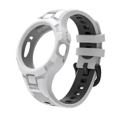 TPU Športni Pas Združljiv z Google Pixel Watch 2 / Google Pixel Watch z Ohišjem White+Black
