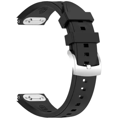 Združljiv s Huawei: Silikonski pašček za uro z ledeno teksturo (jeklena zaponka) Black