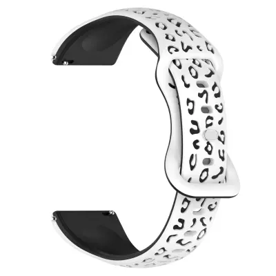 Silikonski pašček za uro v beli in črni barvi - 16 mm