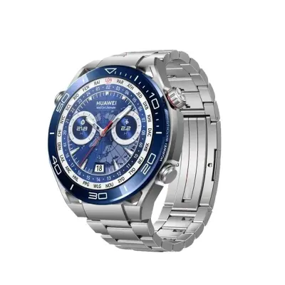 22 mm ukrivljen konec tri-členkasta titanova zapestnica za uro - srebrna