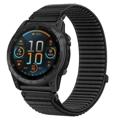 Združljiv najlonski pašček za uro Garmin Fenix 8/7X/Epix Pro/Tactix 8 Black 22 mm
