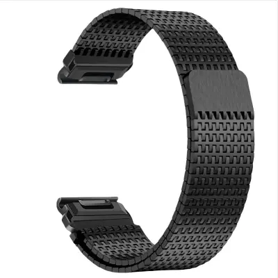 Združljivo z Garmin Fenix 7/8: Magnetni jekleni pašček za uro Black 22 mm