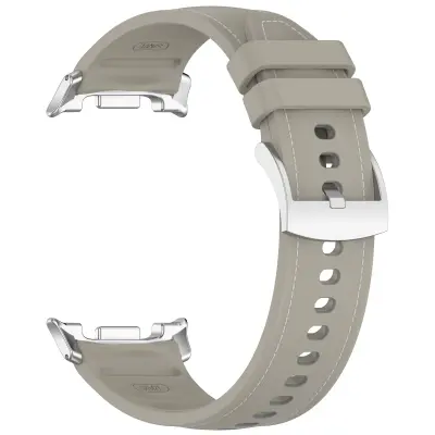 Združljiv s Samsung Galaxy Watch8 Silikonski usnjen pašček - Eleganten nadomestni pas Grey