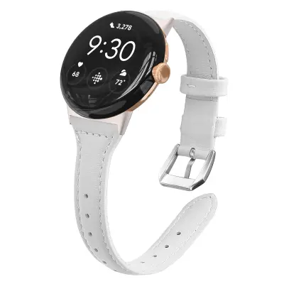 Usnjen pašček za uro Google Pixel Watch 3 45 mm - bel