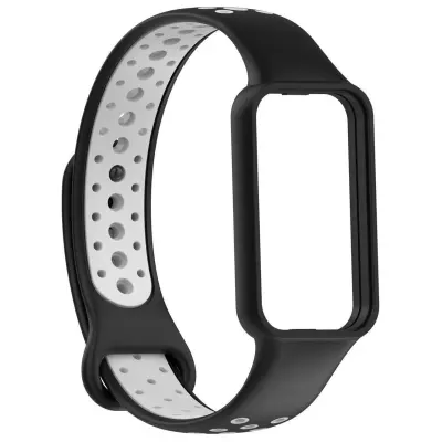 Rdeča Mi Zapestnica Redmi Band2 Dvobarvni Trak Črno-Siva Black+Grey