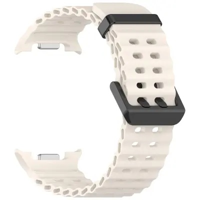 Združljivo s Samsung Watch8, Watch8 Classic Ocean Band silikonski pašček White+Black