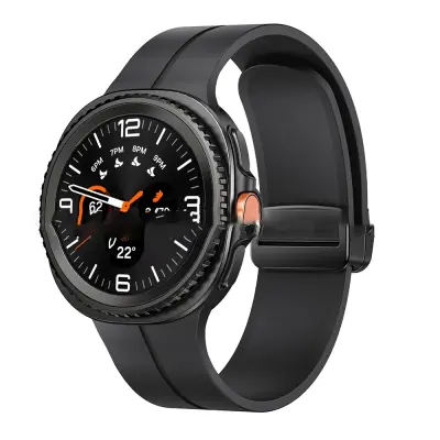 Združljivost z Samsung Galaxy Watch8 Classic magnetni zložljivi pašček Black