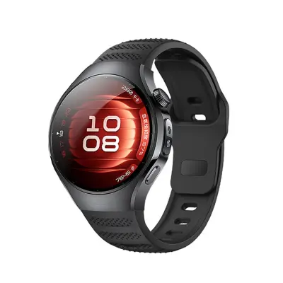 Združljiv s Huawei WATCH 5 (42 mm) Silikonski pašček za uro Black
