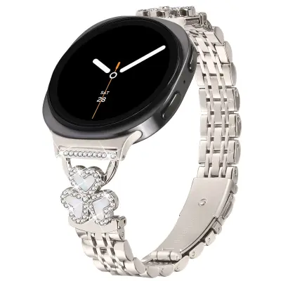 Kompatibilen s Samsung Watch Ultra/Ultra2025 jeklen pašček s srčki in sedmimi kroglicami