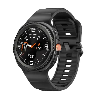 Združljiv s Samsung Galaxy Watch8 Silikonski pašček za uro Black