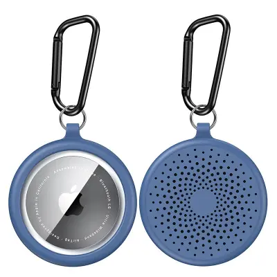 2-Pack TPU Zaščitno Ohišje Združljivo z Apple AirTag z obeskom za ključe Blue