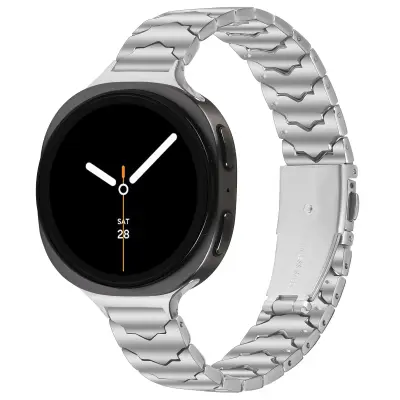 Združljiv Batman Style nerjaveče jeklo pašček za Samsung Galaxy Watch8/8 Classic - Srebrn