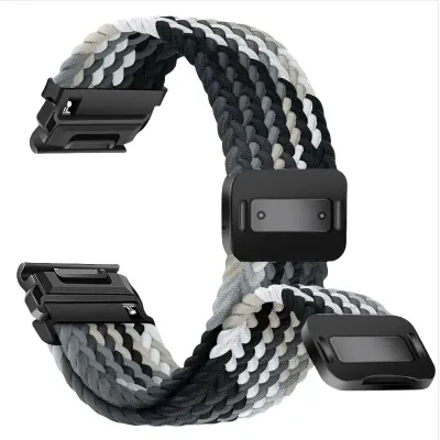 Združljiv z Garmin Fenix Series Quick Release Magnetic Sponka Elastičen Najlon Pleten Pas MultiColor 26 mm
