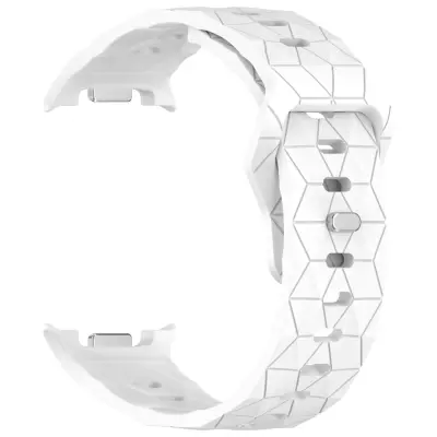 Združljiv s Samsung Galaxy Watch8/Watch8 Classic silikonski pašček z nogometno teksturo White