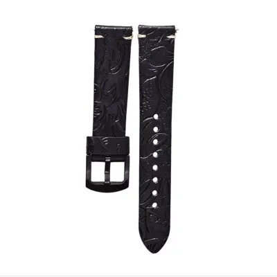 Reliefni usnjeni pašček, združljiv s Huawei GT2/3 Pro - eleganten nadomestni pašček Black